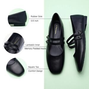 C. Paravano Double-Strap Mary Jane (Clara) Ballet Flats Sz 38/US 7.5